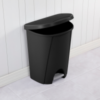 slide 11 of 17, SteriliteStep-On Wastebasket, Black, 6.6 gal