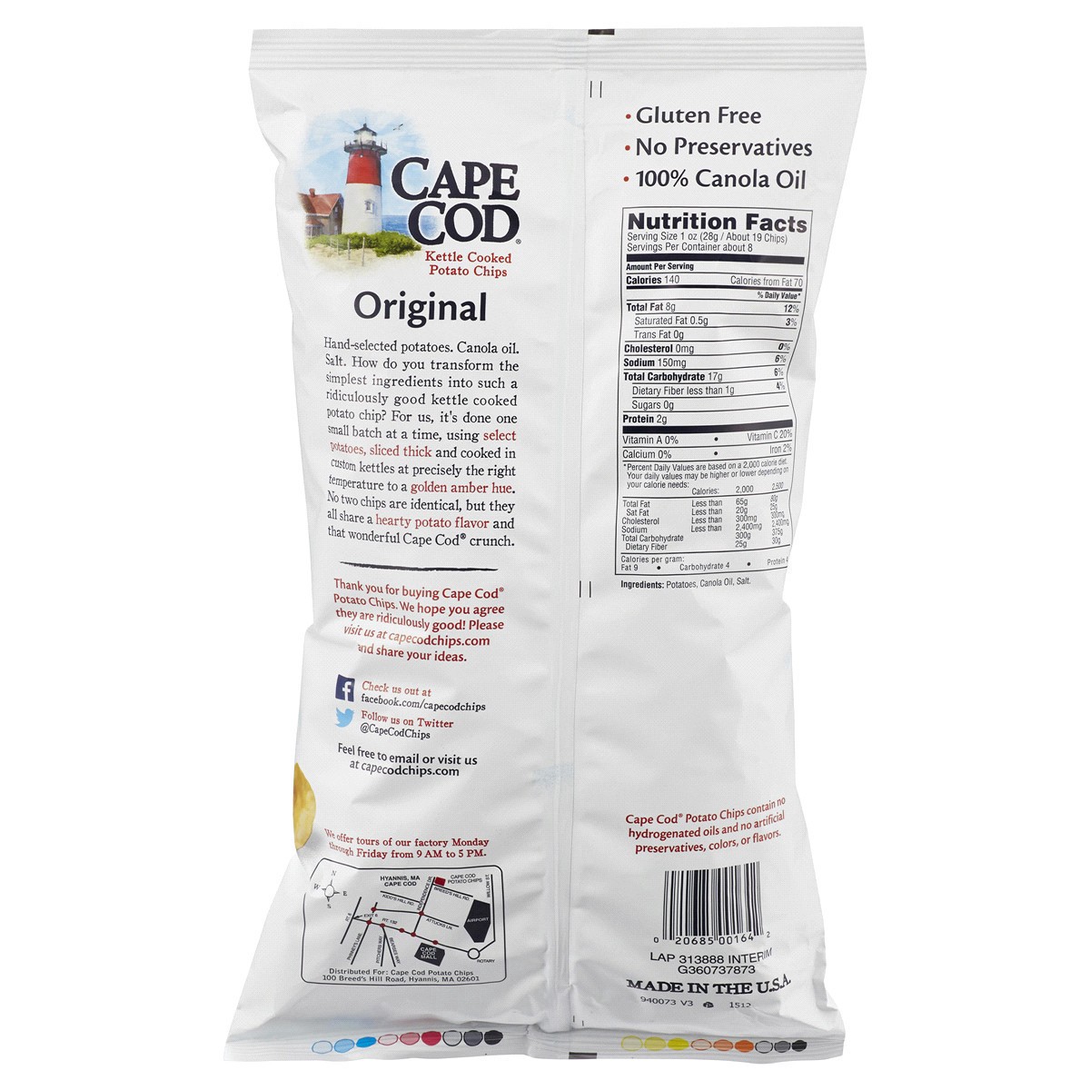 slide 2 of 2, Cape Cod Original Chips, 8.000 oz