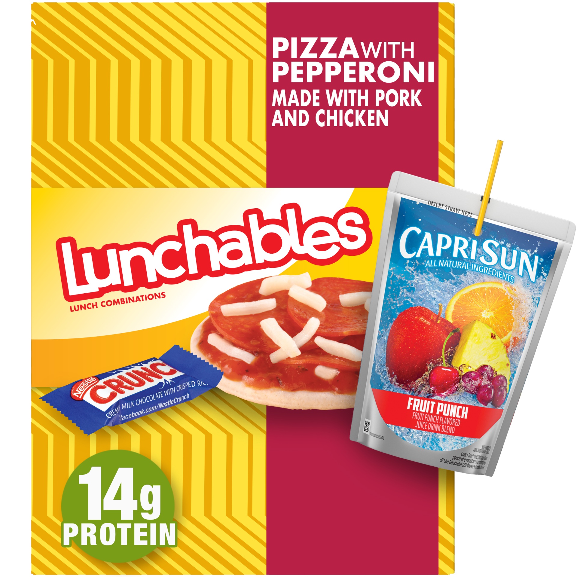 slide 1 of 1, Lunchables Pizza with Pepperoni Meal Kit with Capri Sun Fruit Punch Drink & Crunchdy Bar, 10.7 oz