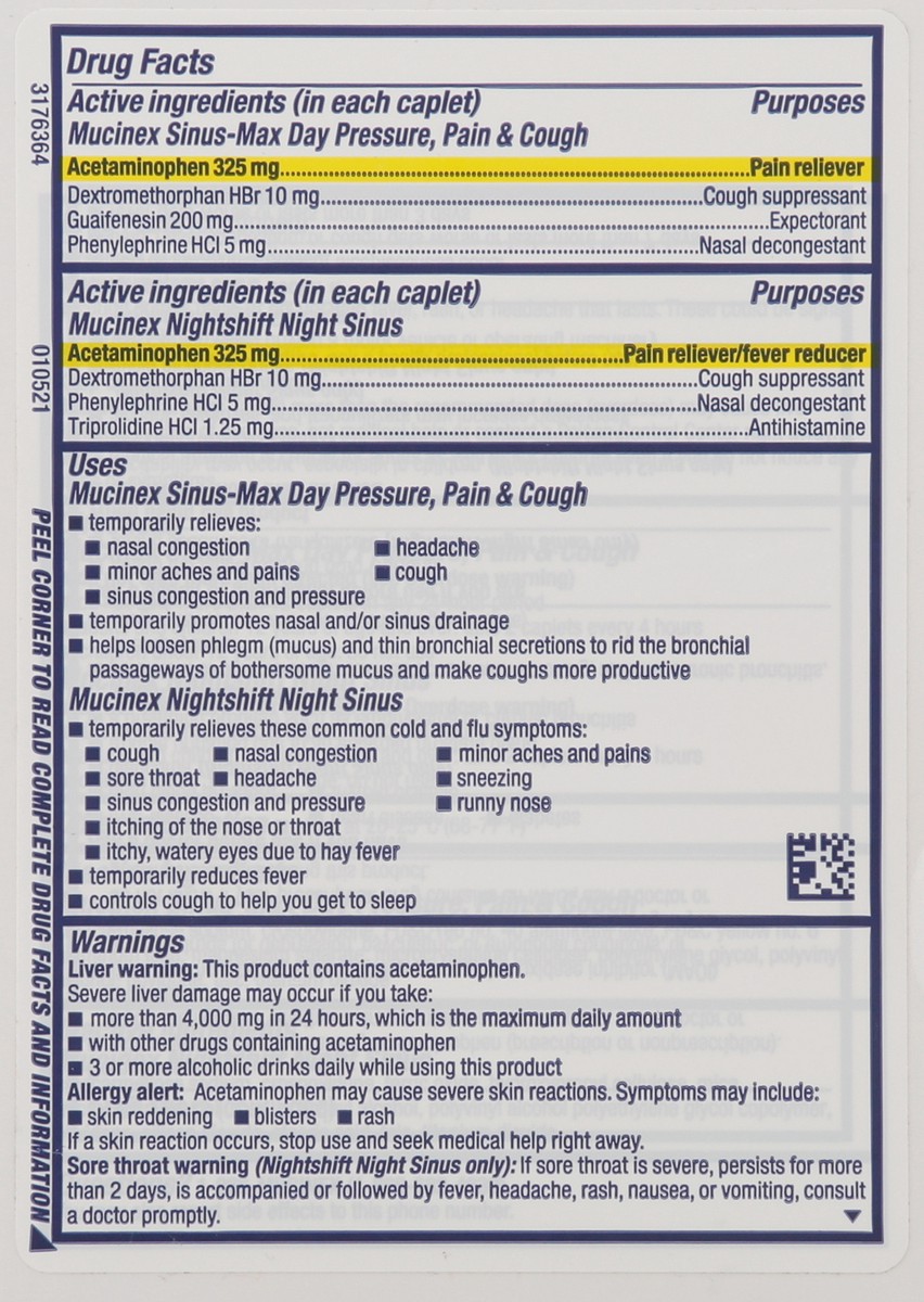 slide 7 of 9, Mucinex Maximum Strength Nightshift Sinus-Max 40 Caplets, 40 ct