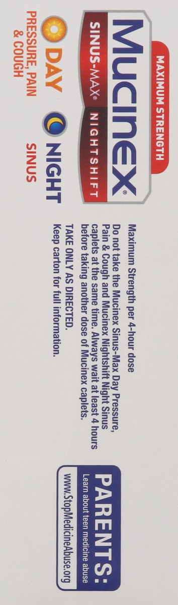 slide 2 of 9, Mucinex Maximum Strength Nightshift Sinus-Max 40 Caplets, 40 ct
