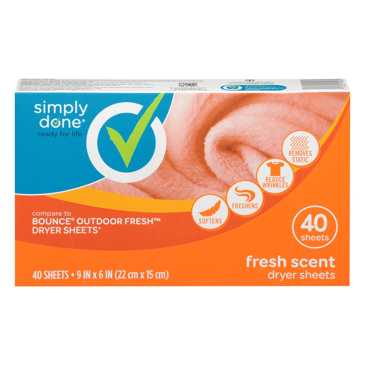 slide 16 of 17, Simply Done Fresh Scent Dryer Sheets 40 40 ea Box, 40 ct