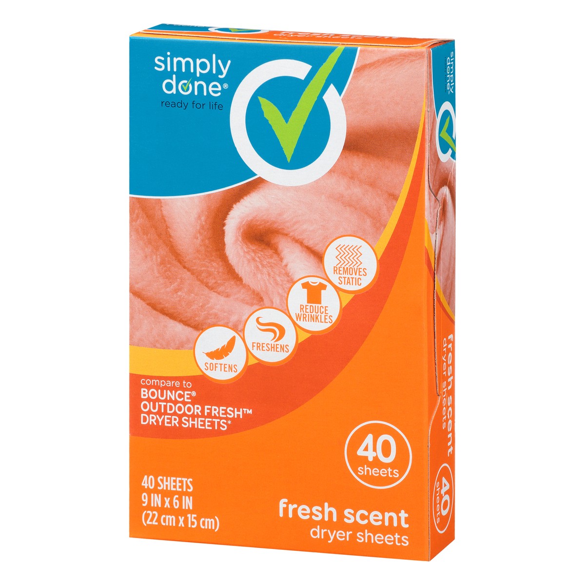 slide 8 of 17, Simply Done Fresh Scent Dryer Sheets 40 40 ea Box, 40 ct