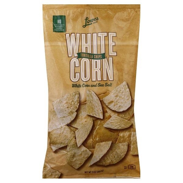 slide 1 of 1, Lowes Foods White Corn Tortilla Chips, 13 oz