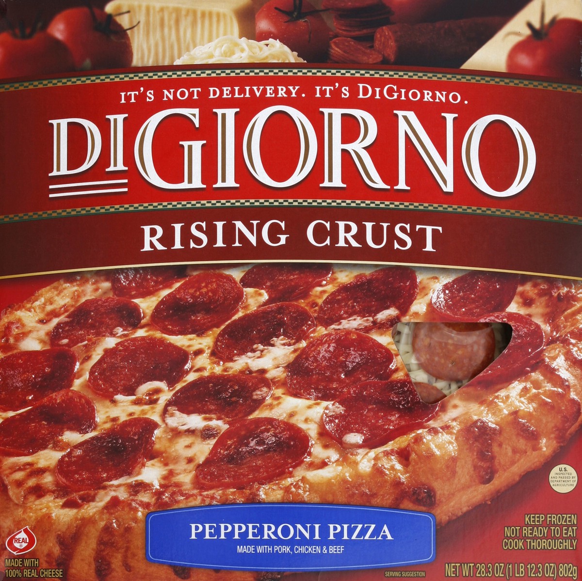 slide 3 of 6, DiGiorno Rising Crust Pepperoni Pizza, 1 ct