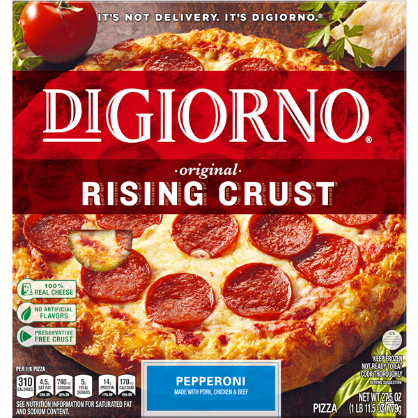 slide 1 of 6, DiGiorno Rising Crust Pepperoni Pizza, 1 ct