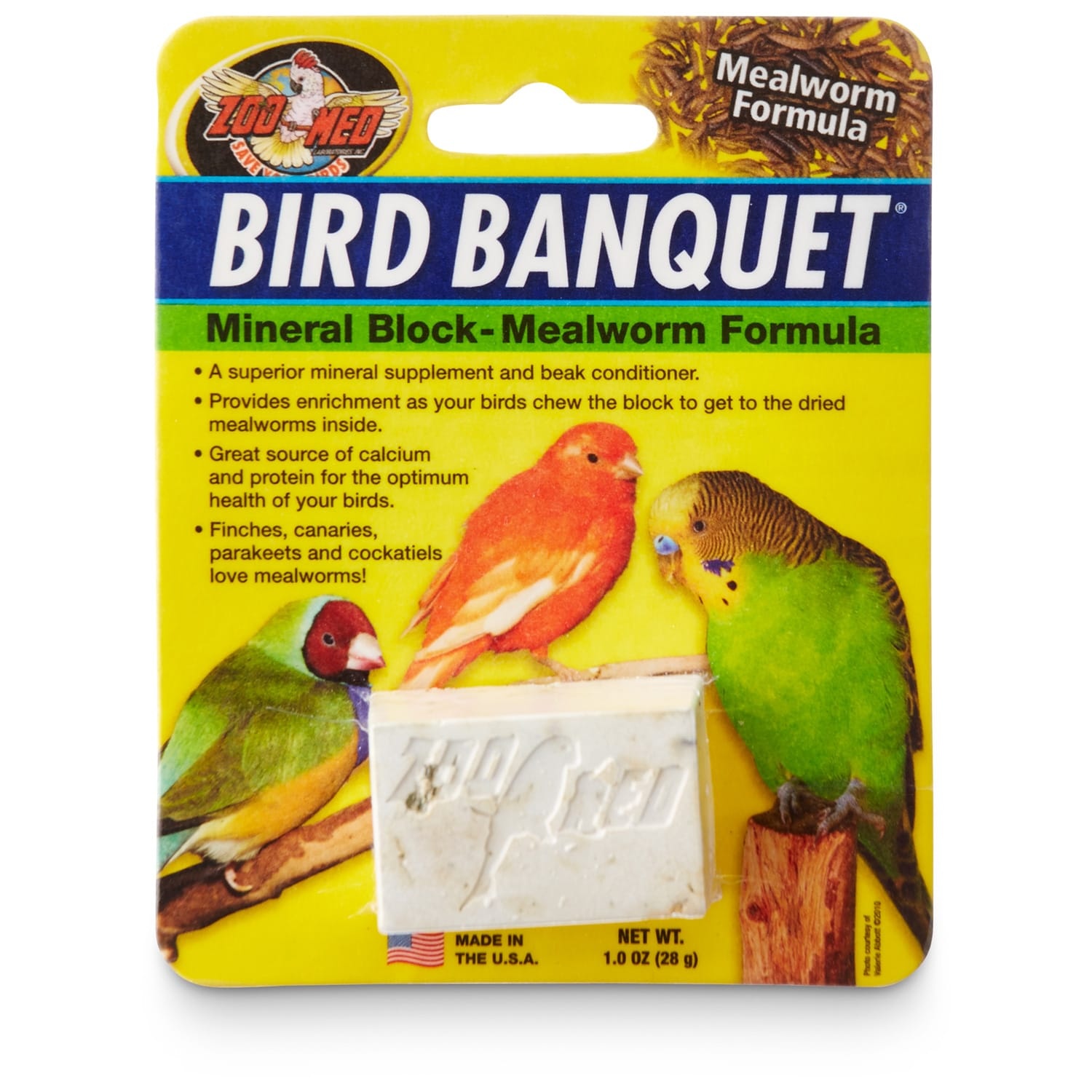 slide 1 of 1, Zoo Med Mealworm Bird Banquet Block, 1 oz