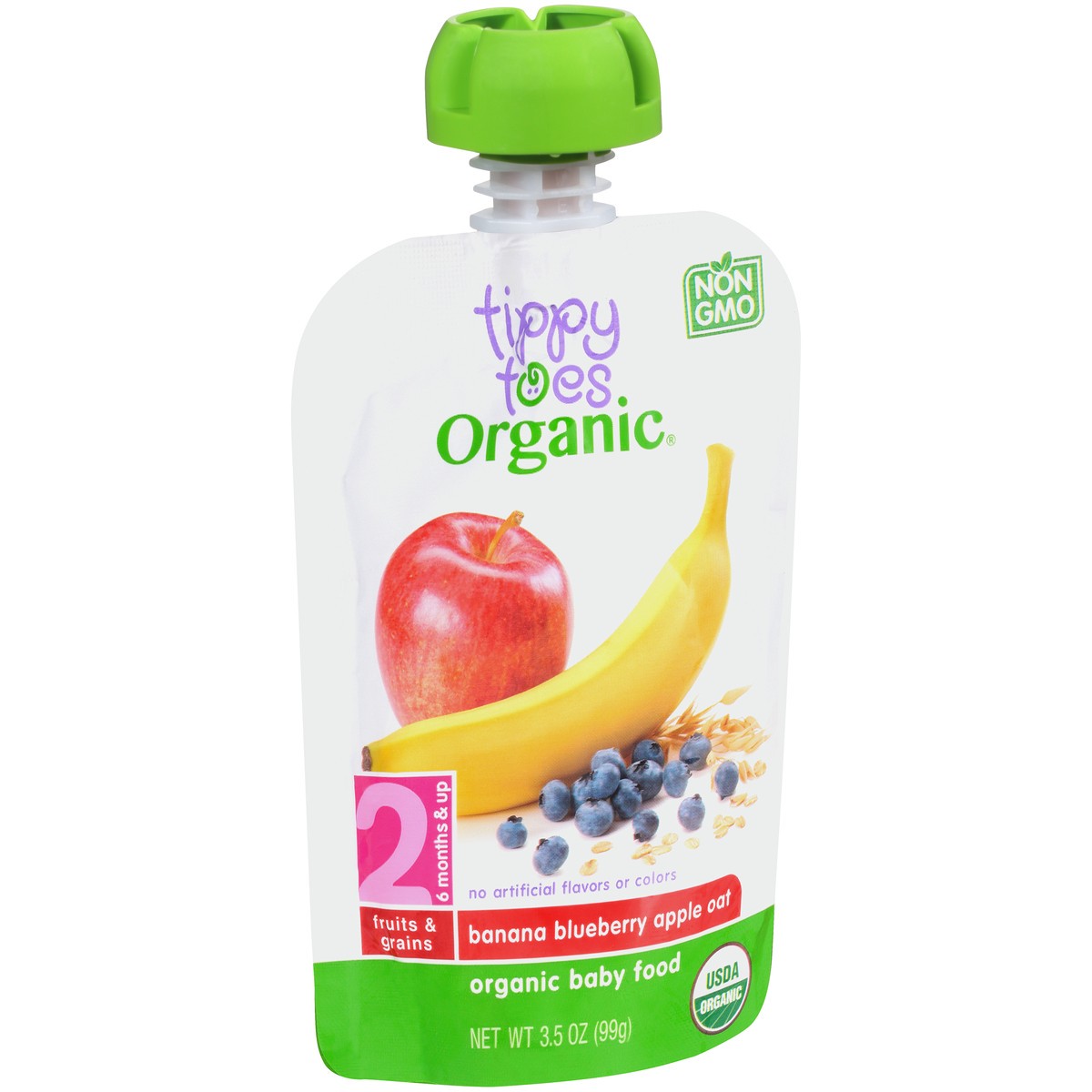 slide 4 of 15, Tippy Toes Organic 2 (6 Months & Up) Banana Blueberry Apple Oatmeal Baby Food 3.5 oz, 3.5 oz
