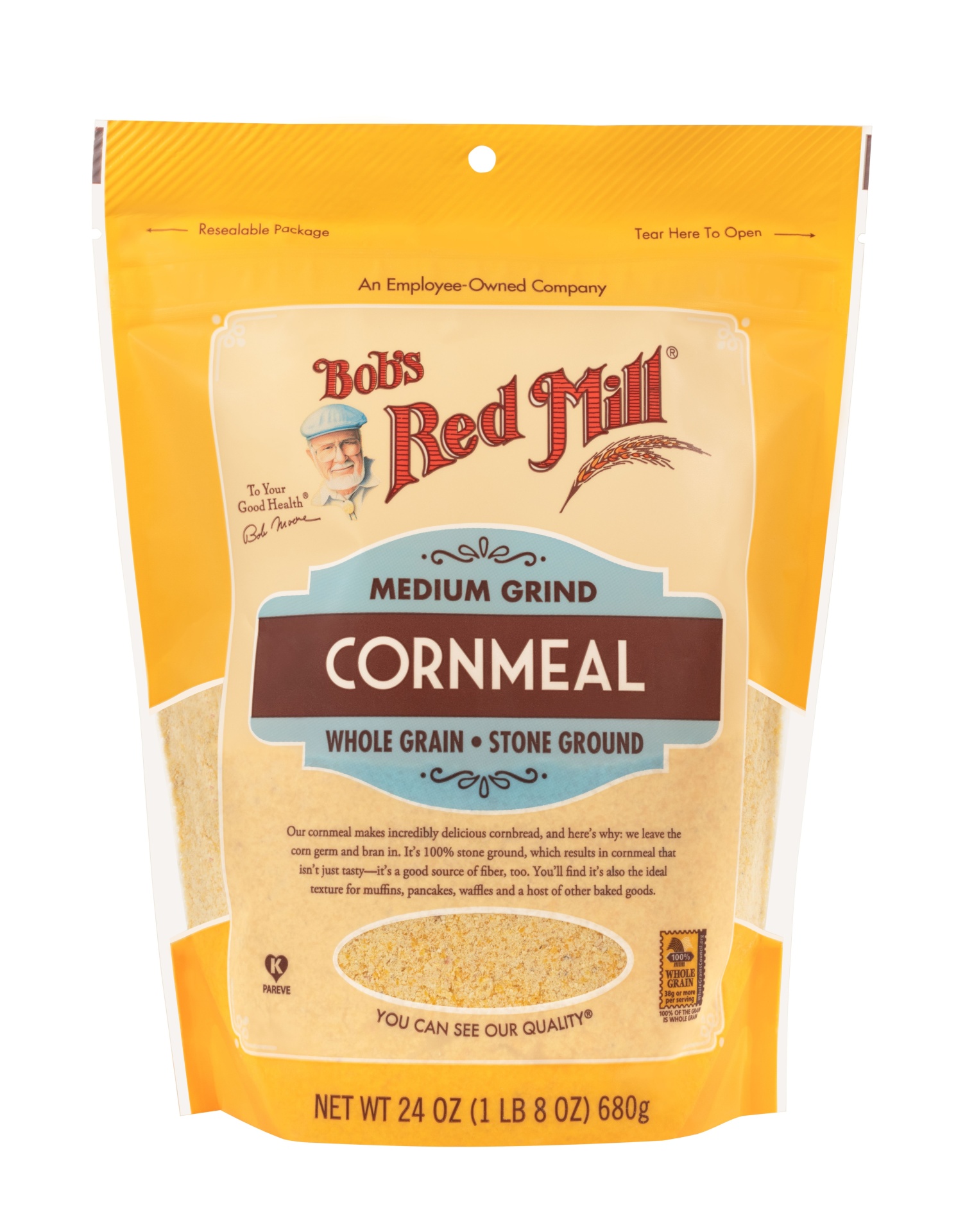 slide 1 of 1, Bob's Red Mill Bobs Redmill Regular Cornmeal, 24 oz