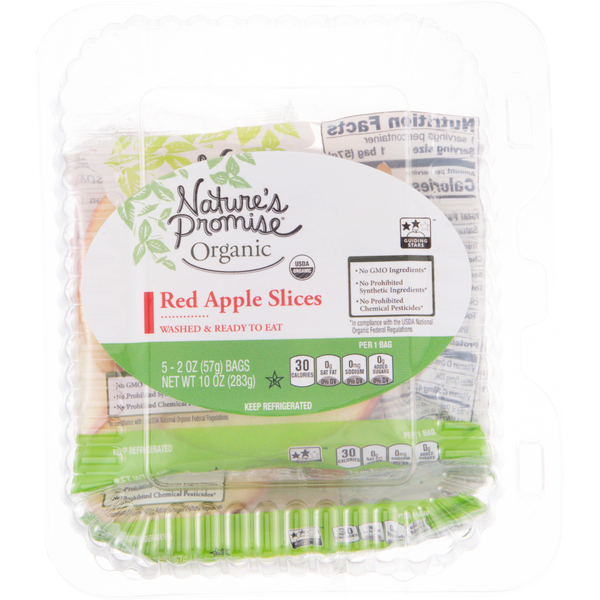 slide 1 of 1, Nature's Promise Organic Red Apple Slices - 5 ct, 5 ct; 10 oz