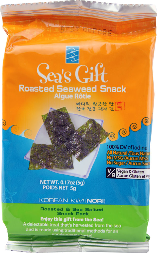 slide 1 of 5, Sea's Gift Roasted Seaweed Snack, 0.17 oz