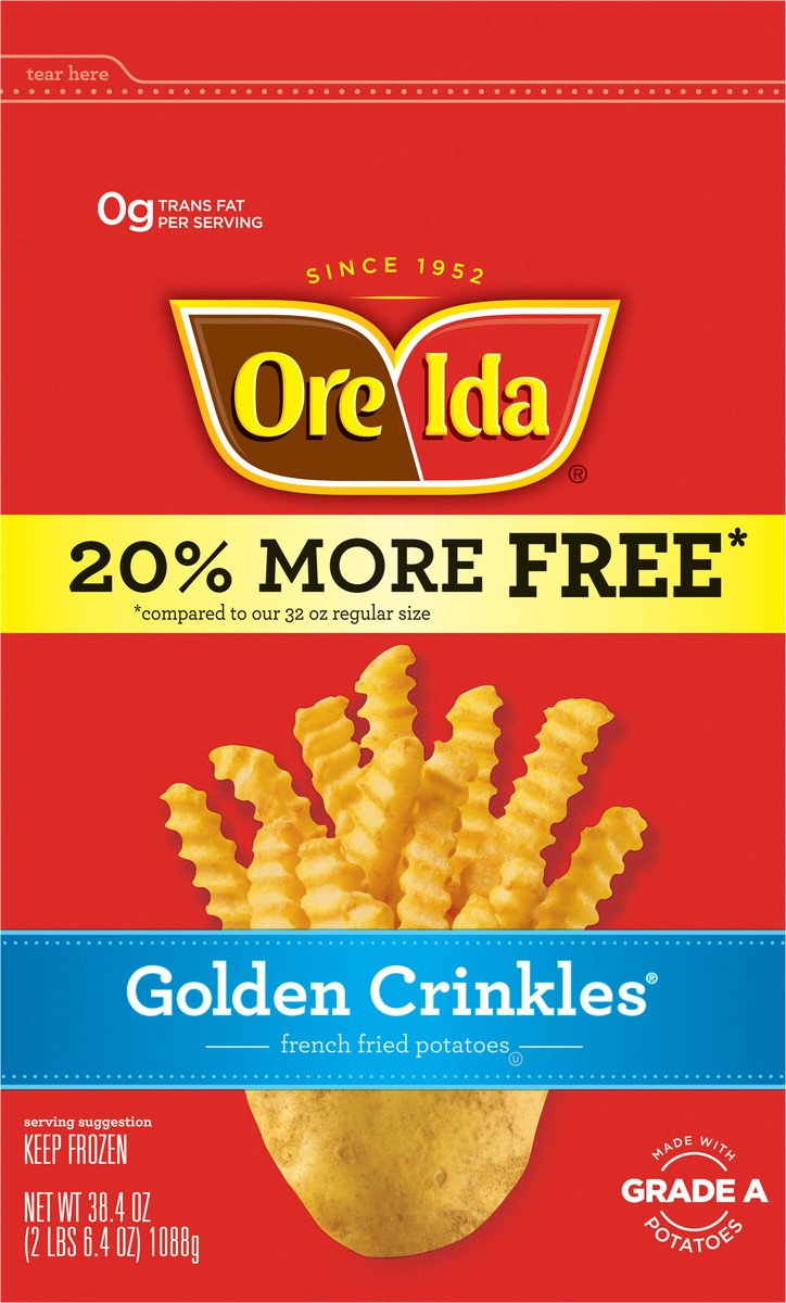 slide 9 of 13, Ore-Ida Golden Crinkles 38.4 oz Bag, 38.4 oz