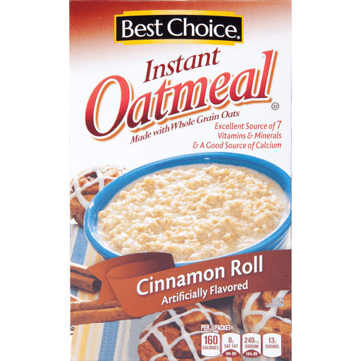 slide 1 of 1, Best Choice Cinnamon Roll Instant Oatmeal, 15.1 oz