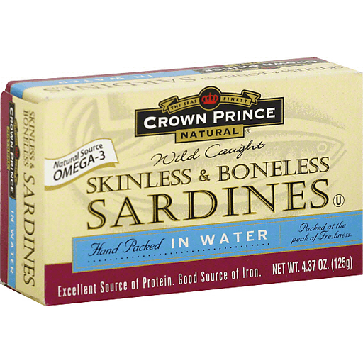 slide 2 of 2, Crown Prince Natural Skinless Boneless Sardines In Water, 4.37 oz