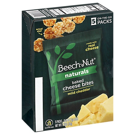 slide 1 of 1, Beech-Nut Baked Cheese Mini Bites Mild Cheddar - 5-., 25 oz