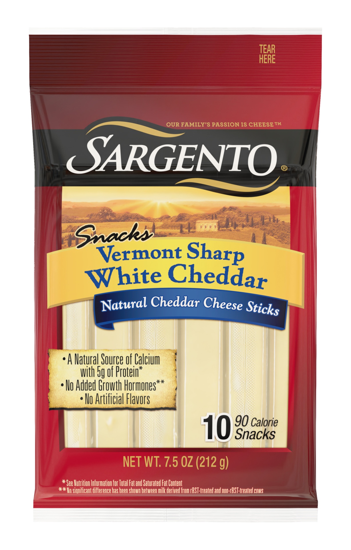 slide 1 of 7, Sargento Snacks Vermont Sharp White Cheddar Cheese Sticks, 7.5 oz