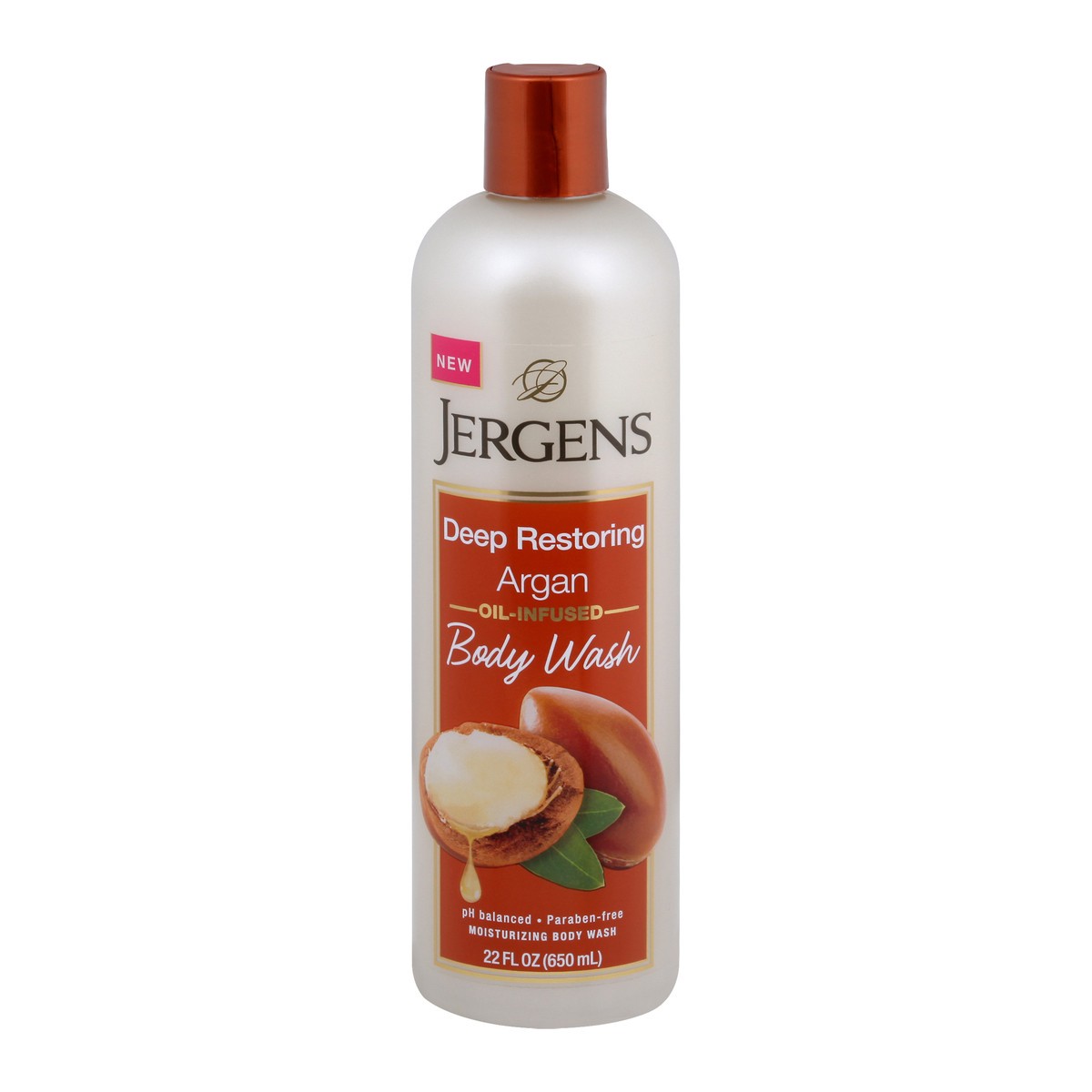 slide 4 of 8, Jergens Deep Restoring Argan Body Wash, Daily Moisturizing Skin Cleanser, Paraben Free, Infused with Nourishing Argan Oil, pH Balanced, Dye Free, Dermatologist Tested, 22 Oz, 22 fl oz