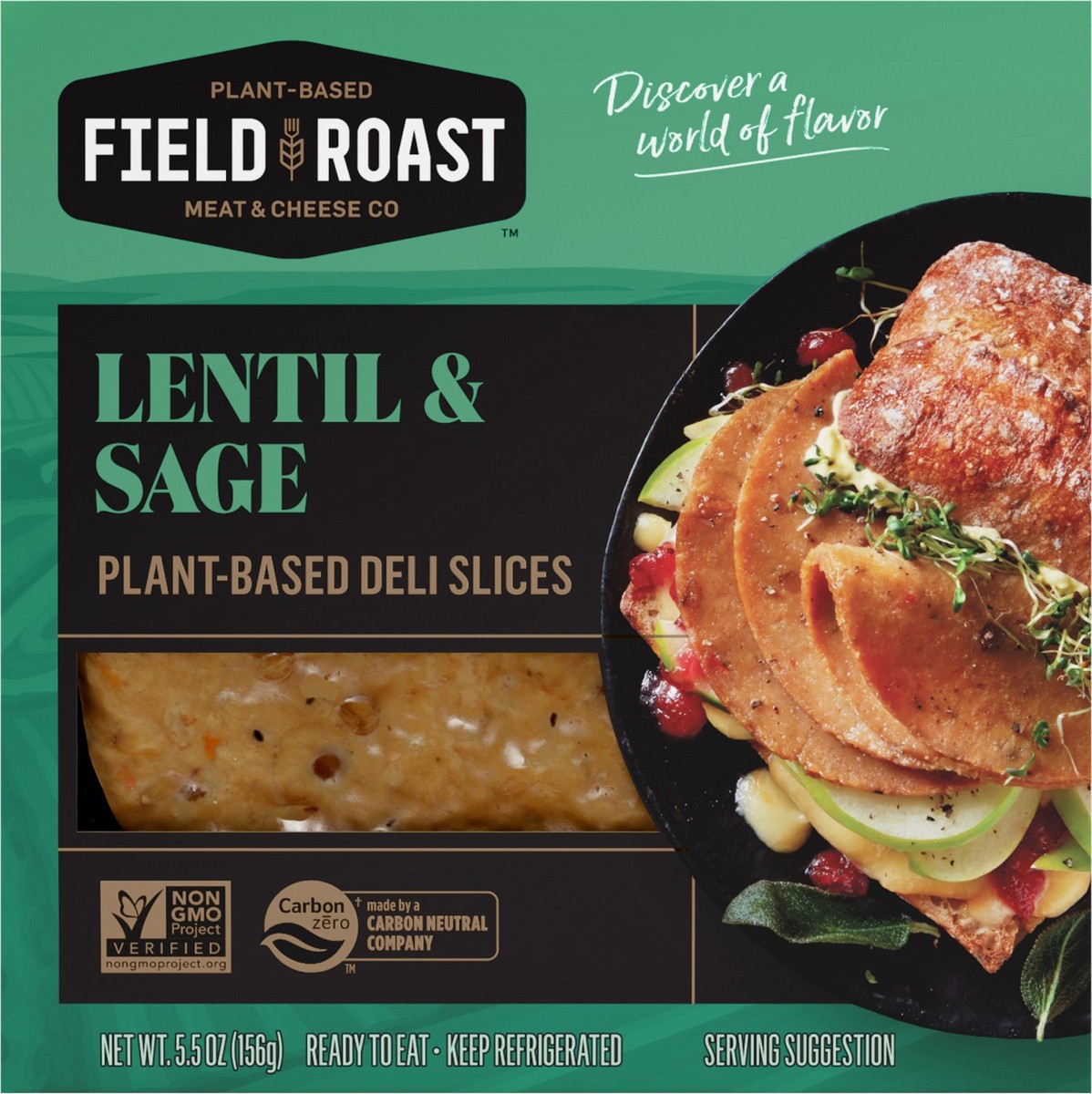 slide 2 of 5, Field Roast Vegan Lentil Sage Deli Slices, 5.5 oz