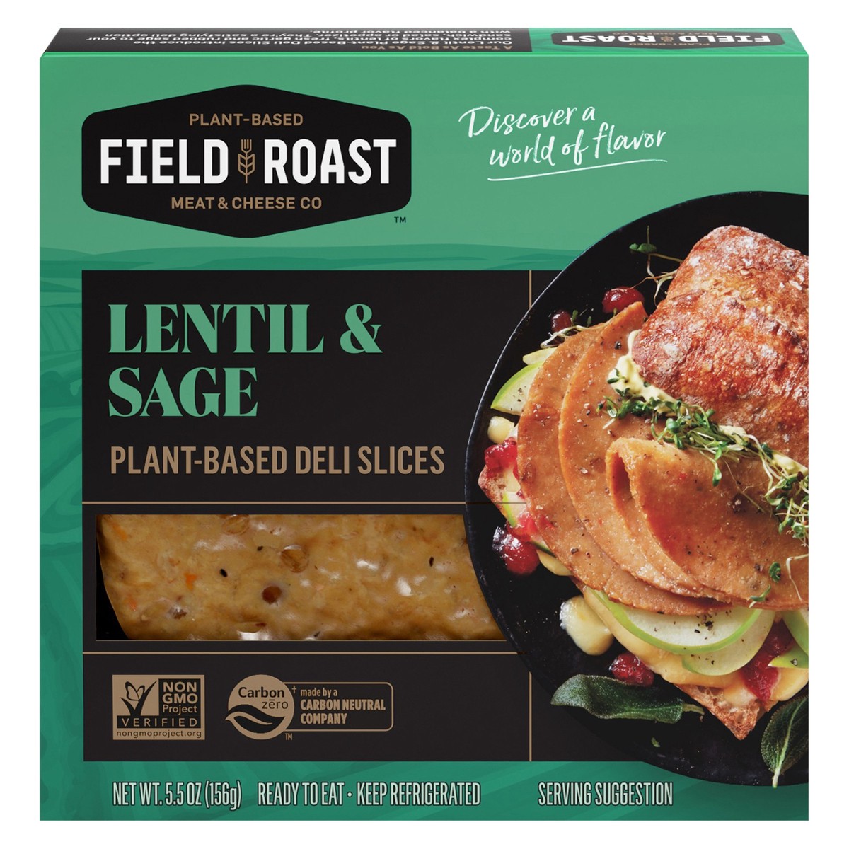 slide 1 of 5, Field Roast Vegan Lentil Sage Deli Slices, 5.5 oz