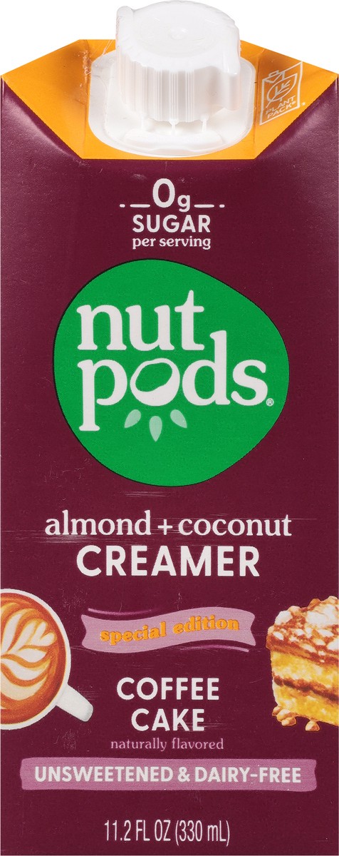 slide 5 of 9, nutpods Almond + Coconut Unsweetened & Dairy Free Coffee Cake Creamer 11.2 fl oz, 11.2 fl oz