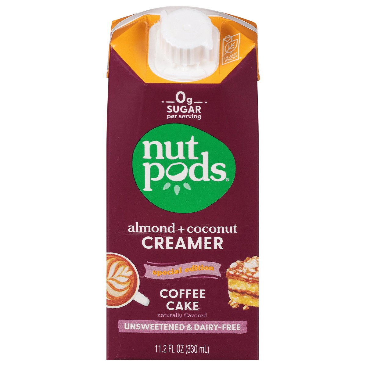 slide 1 of 9, nutpods Almond + Coconut Unsweetened & Dairy Free Coffee Cake Creamer 11.2 fl oz, 11.2 fl oz