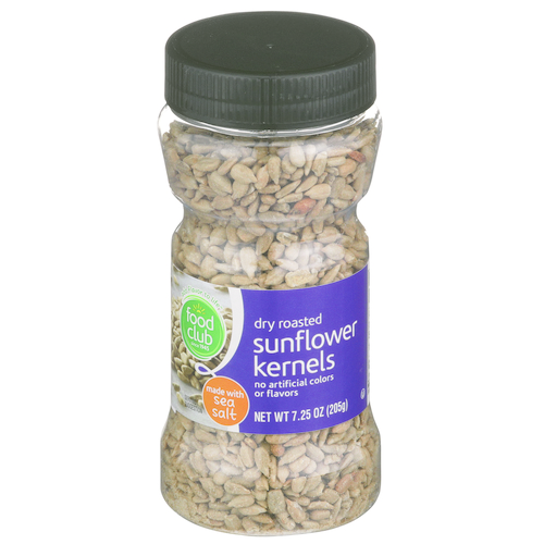 slide 1 of 1, Food Club Dry Roasted Sunflower Seeds, 7.25 oz