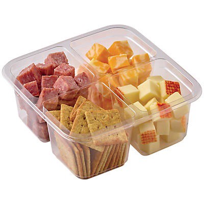 slide 1 of 1, H-E-B Meal Simple Salami Cheese and Wheat Crisps Snack Tray, 10.2 oz