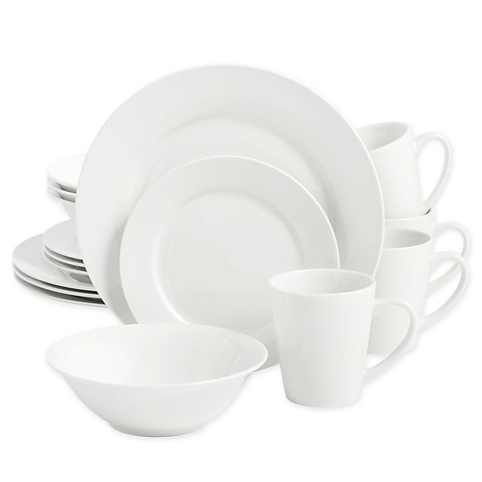 slide 1 of 8, SALT Round Rim Dinnerware Set - White, 16 ct