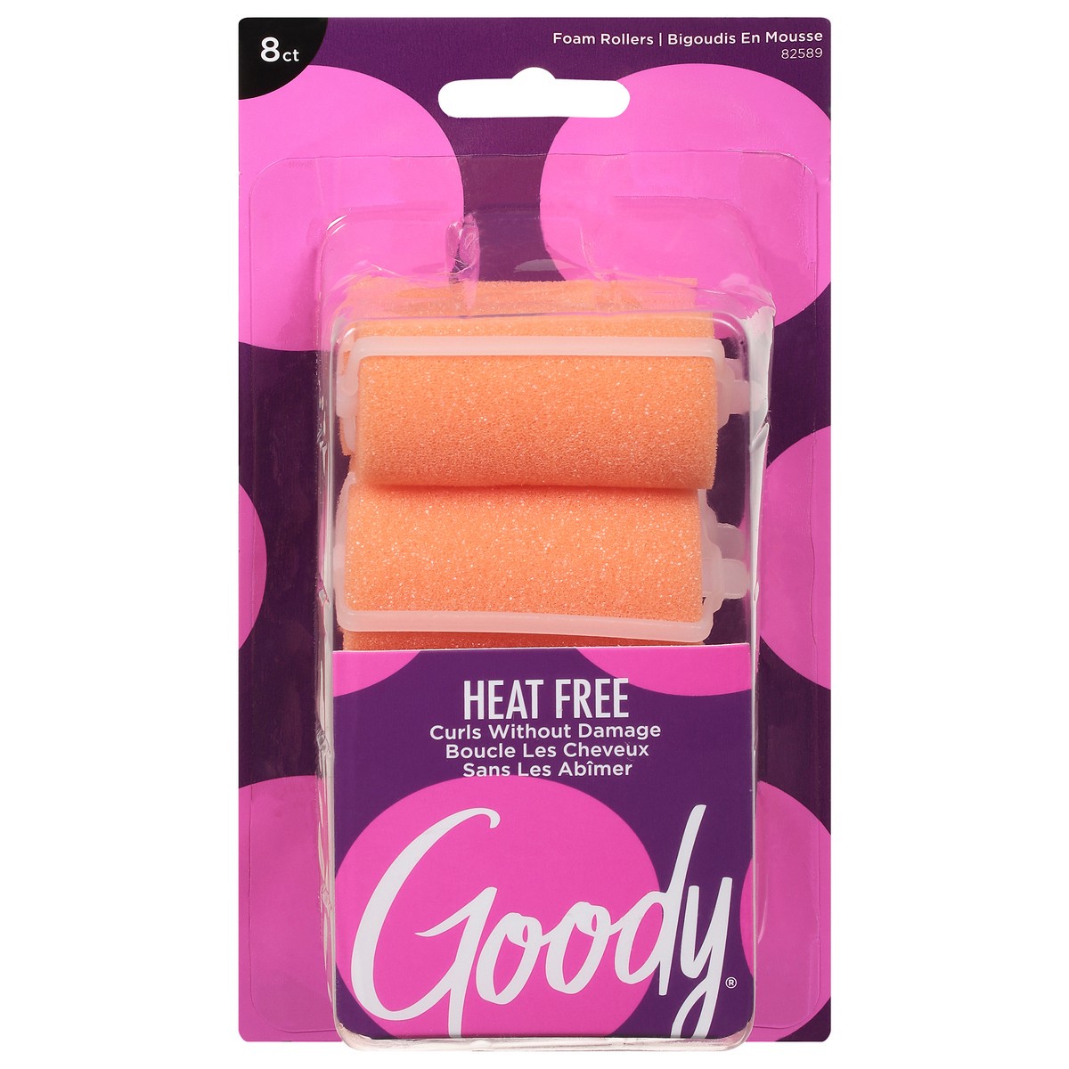 slide 1 of 9, Goody Orange Foam Rollers Hair Jumbo 8 ea, 8 ct