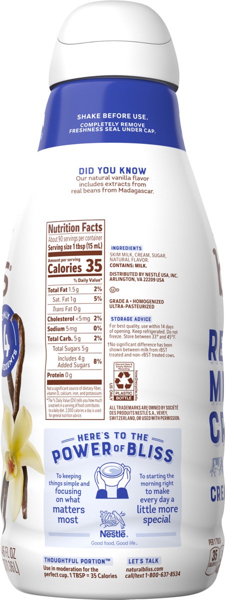 slide 2 of 17, Coffee-Mate Natural Bliss Vanilla Liquid Coffee Creamer, 46 fl oz
