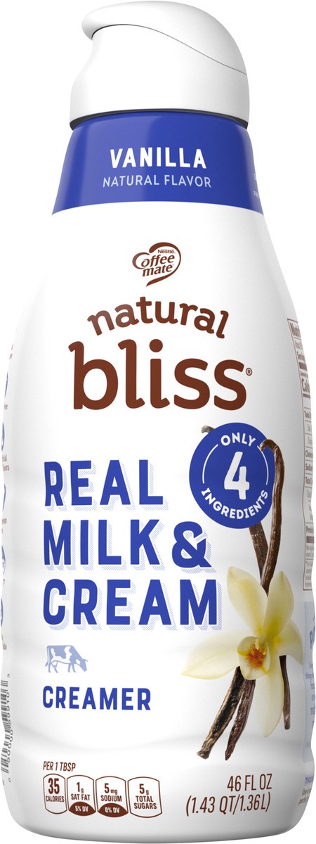 slide 5 of 17, Coffee-Mate Natural Bliss Vanilla Liquid Coffee Creamer, 46 fl oz