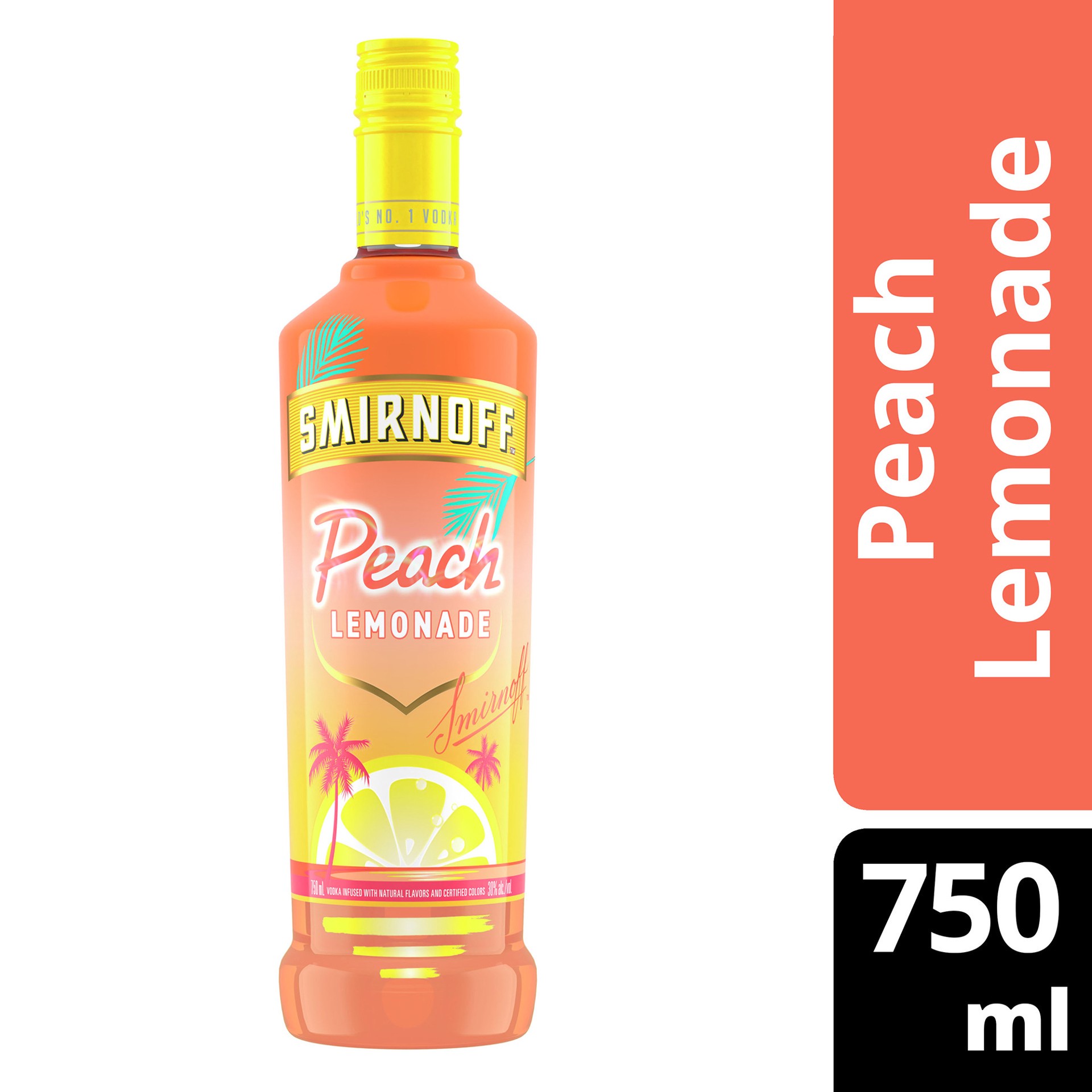 slide 3 of 4, Smirnoff Peach Lemonade (Vodka Infused With Natural Flavors), 750 mL, 750 ml