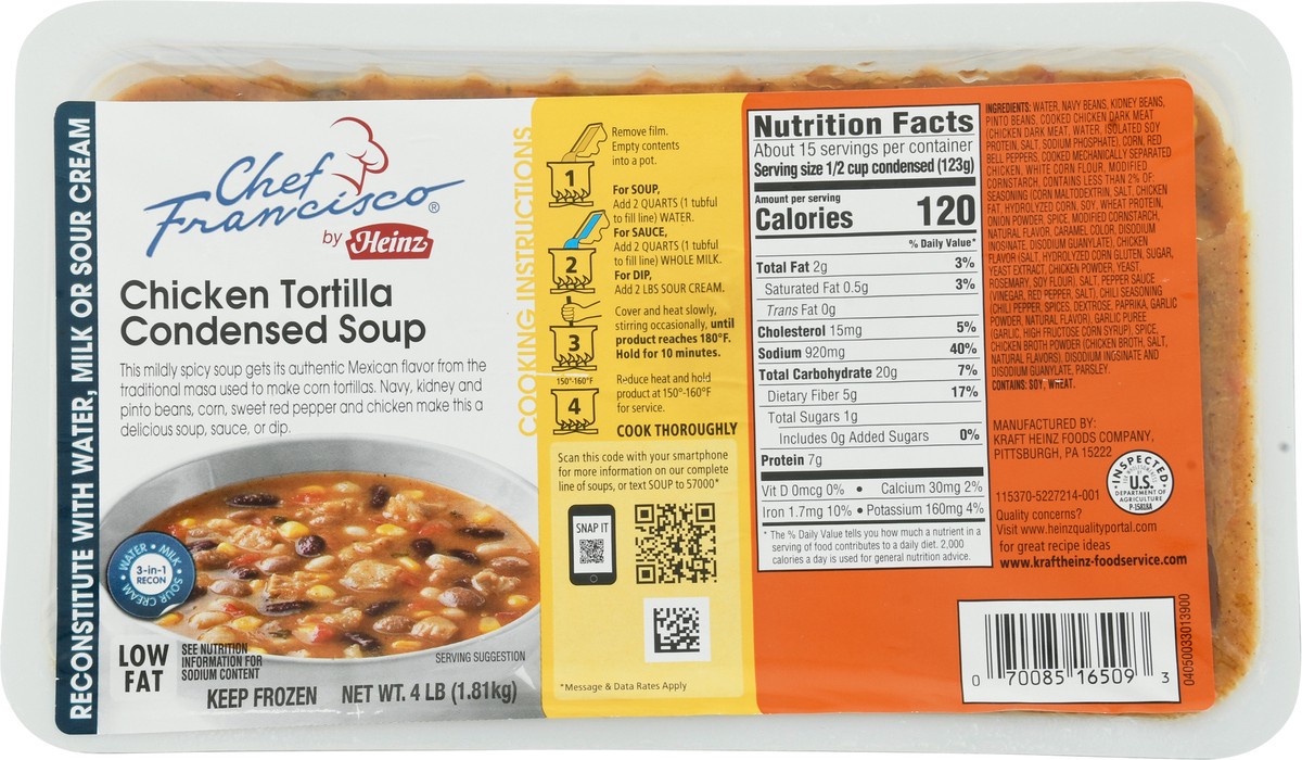 slide 14 of 14, Chef Francisco Chicken Tortilla Condensed Soup 4 lb, 4 lb