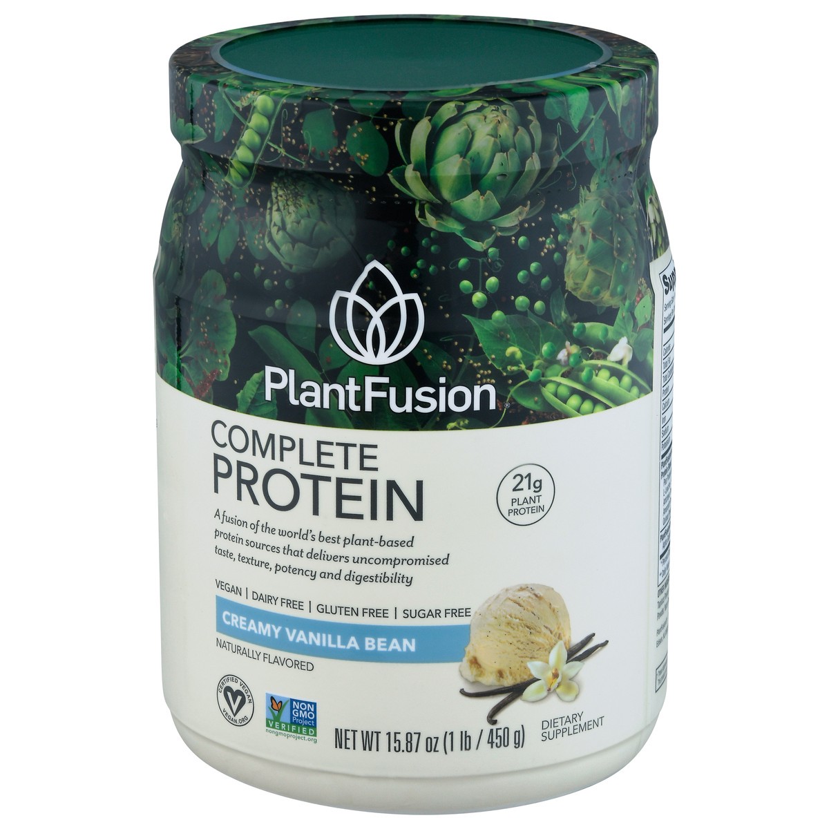 slide 3 of 9, PlantFusion Creamy Vanilla Bean Complete Protein 15.87 oz, 15.87 oz