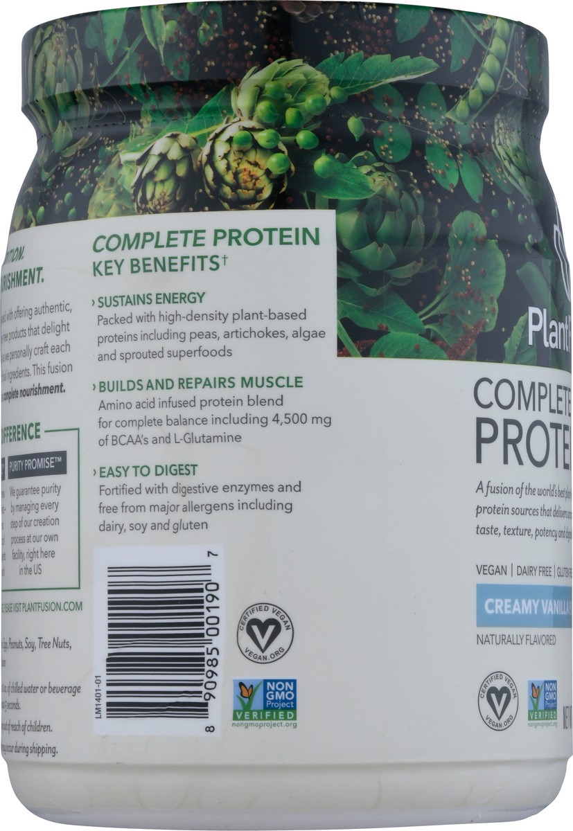 slide 7 of 9, PlantFusion Creamy Vanilla Bean Complete Protein 15.87 oz, 15.87 oz