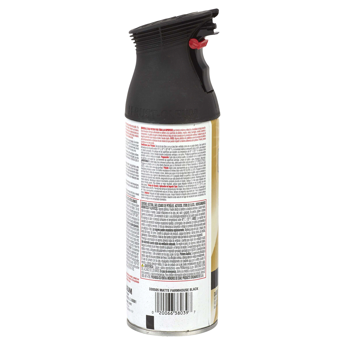 slide 9 of 9, Rust-Oleum Universal Matte Paint & Primer in One Spray Paint - 330505, Farmhouse Black, 11 oz