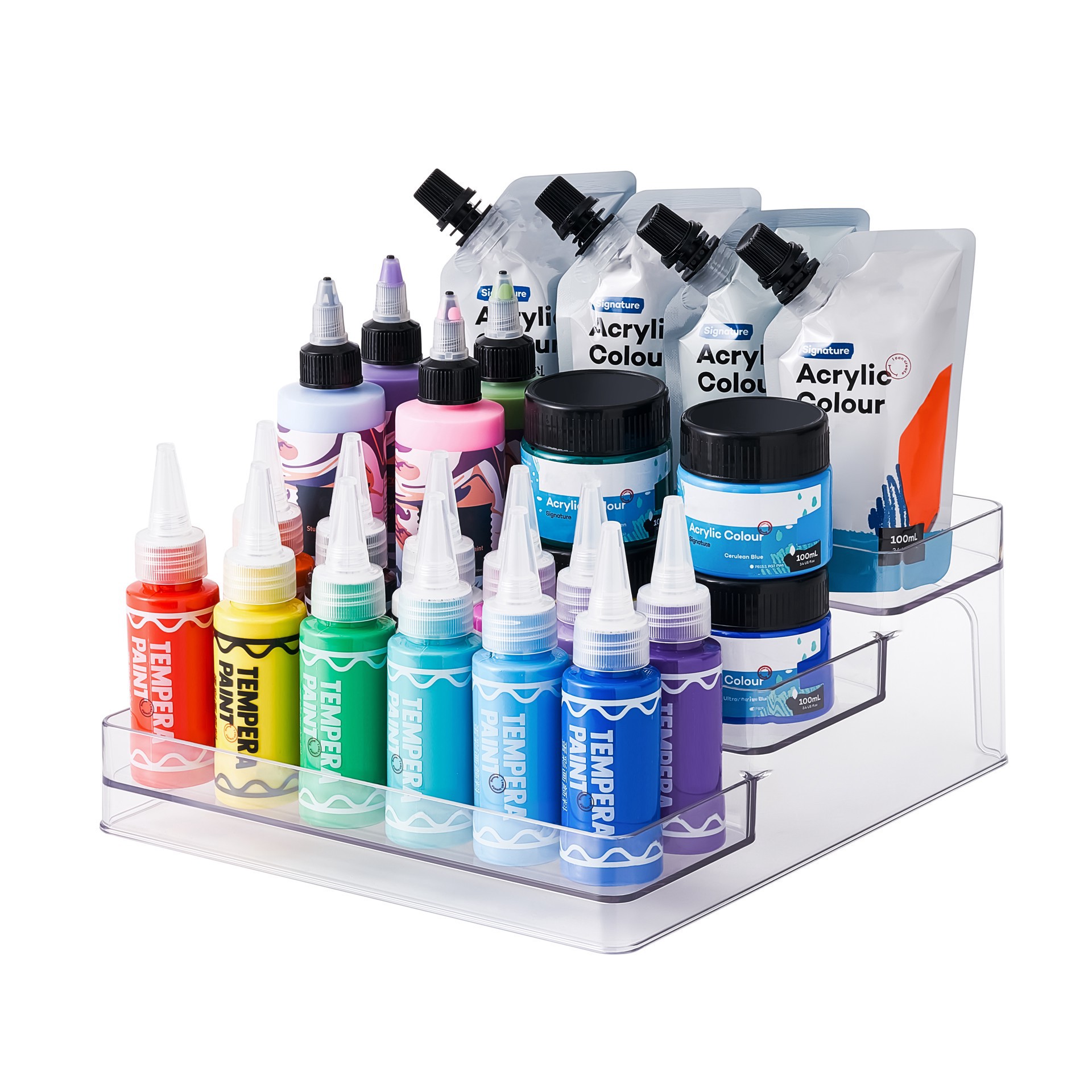 slide 3 of 5, Clear 3-Tier Storage Shelf Organizer By Simply Tidy, 10 in x 11 in x 4 in