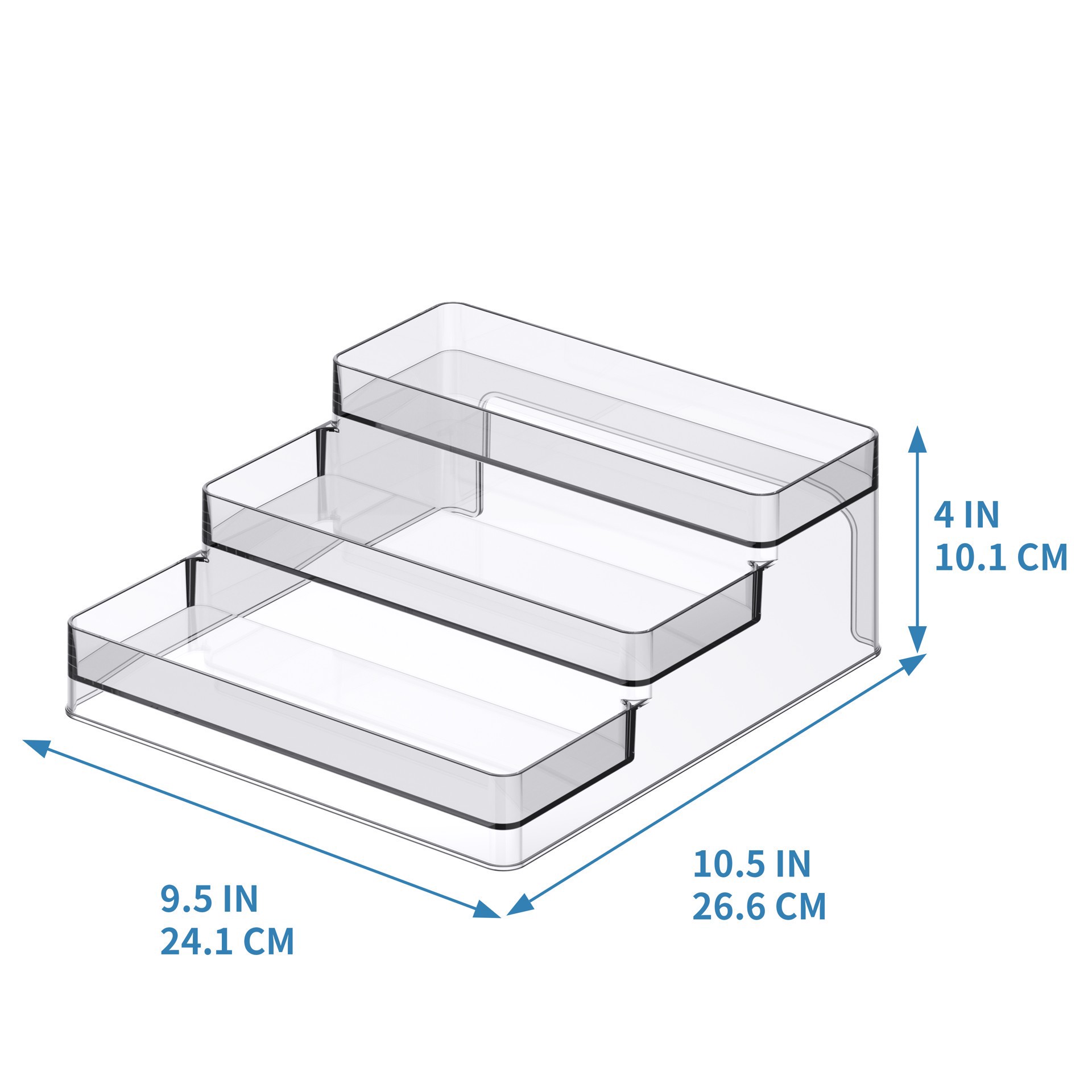 slide 4 of 5, Clear 3-Tier Storage Shelf Organizer By Simply Tidy, 10 in x 11 in x 4 in