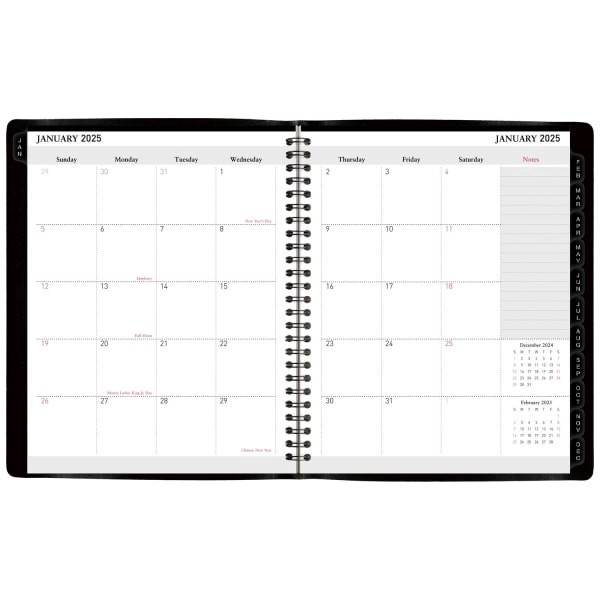 slide 4 of 6, Office Depot 2025-2026 Office Depot 13-Month Monthly Planner, 7"" X 9"", Black, January To January, Od711100, 1 ct