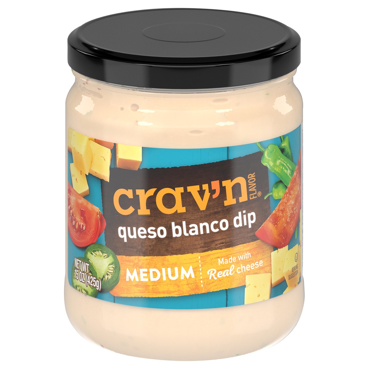 slide 3 of 4, Crav'n Salsa Queso Blnc, 15 oz