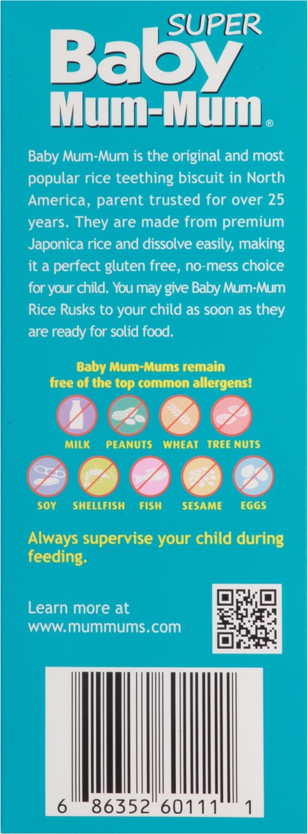 slide 8 of 9, Hot-Kid Super Baby Mum-Mum Organic Super Berries Rice Rusks 12 ea, 12 ct