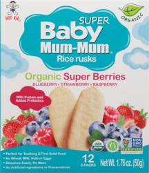Hot-Kid Super Baby Mum-Mum Organic Super Berries Rice Rusks 12 ea