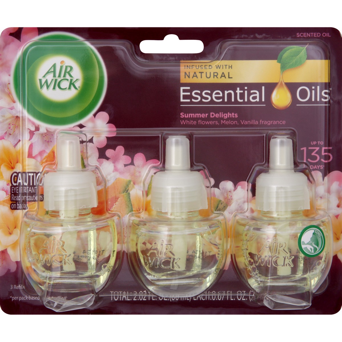 slide 5 of 6, Air Wick Plug in Scented Oil Refill, 3 Ct, Summer Delights,  Air Freshener, 3 ct