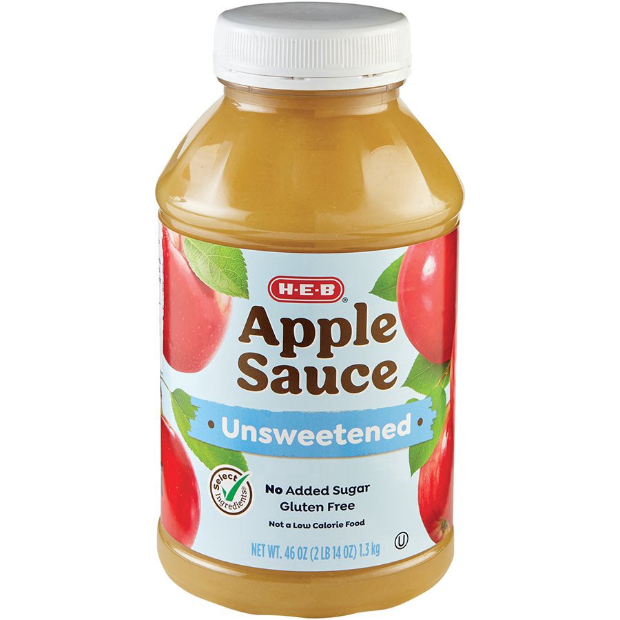 slide 1 of 1, H-E-B Unsweetened Applesauce, 46 oz