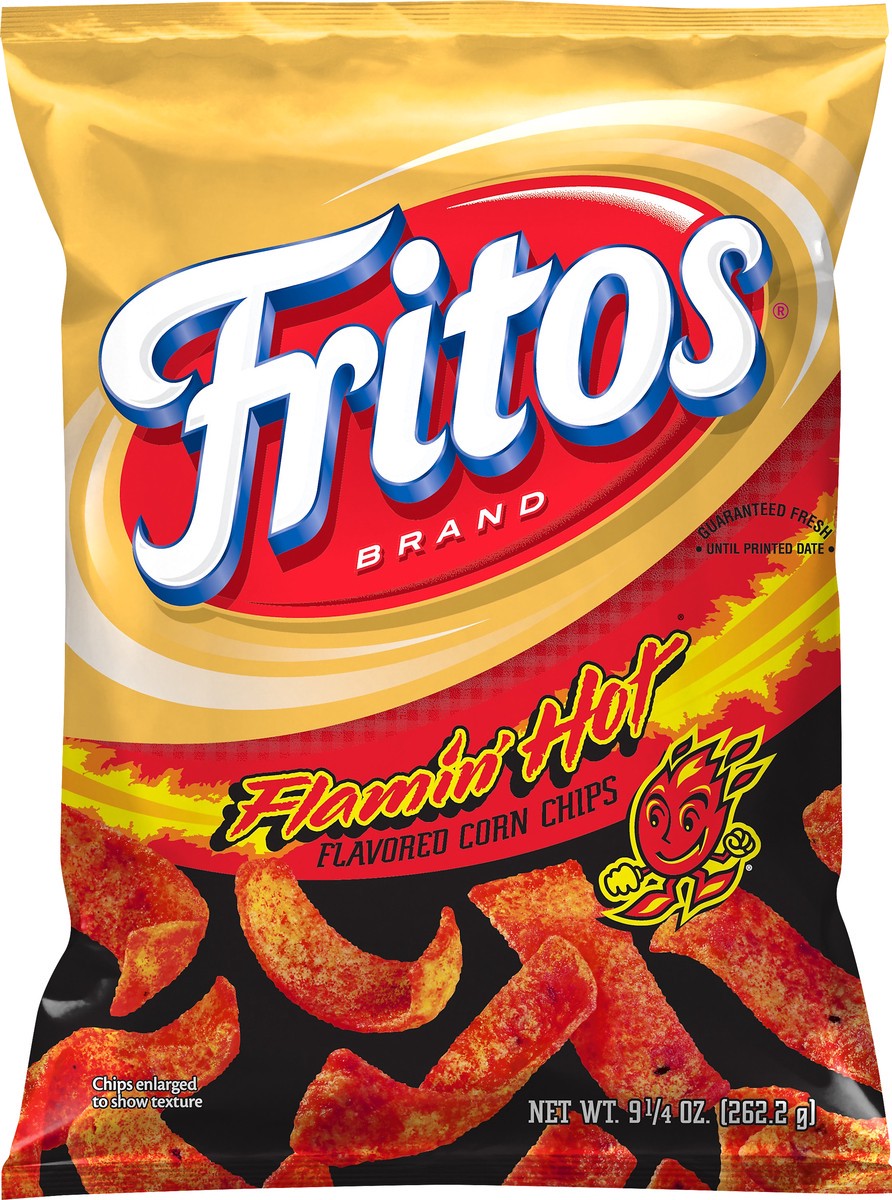 slide 1 of 7, Fritos Corn Chips, Flamin' Hot Flavored, 9.25 oz