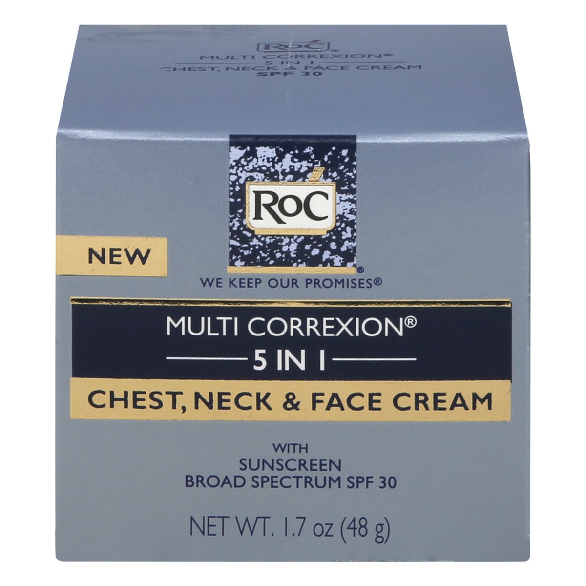 slide 1 of 10, RoC Multi Correxion 5-in-1 Chest Neck and Face Cream with SPF 30, 1.7 oz