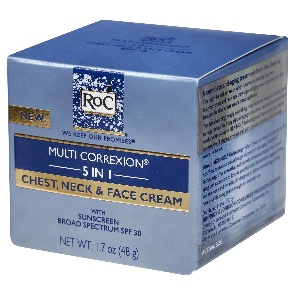 slide 7 of 10, RoC MULTI CORREXION 5 in 1 Chest, Neck & Face Cream, 1.7 Oz, 1.7 oz