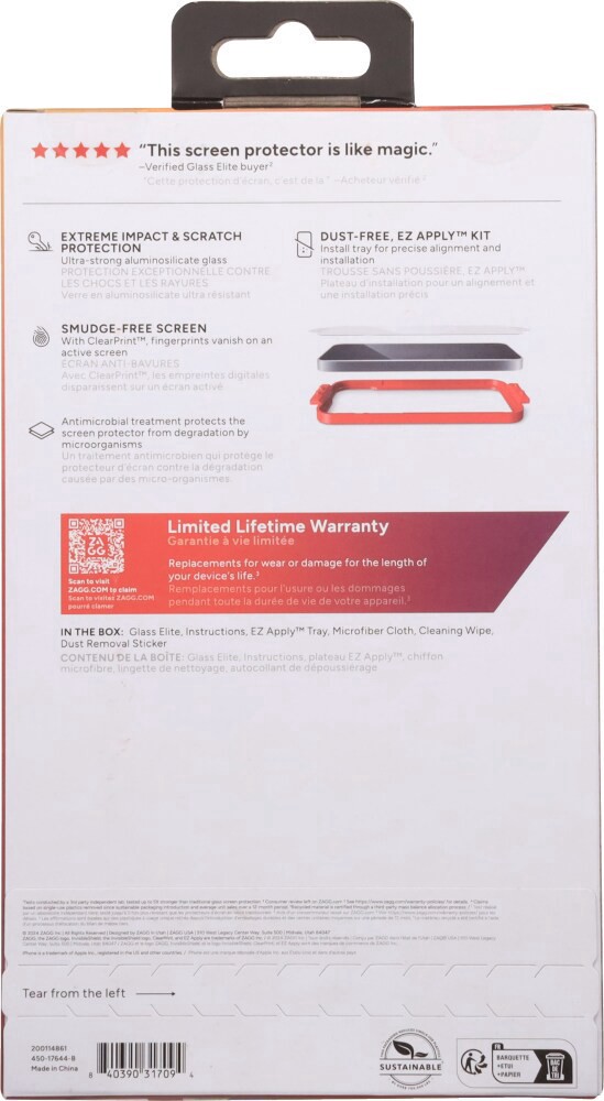 slide 2 of 3, Zagg™ IS-Glass Elite E-Apple-Michael LGPro-CFS-FG, 1 ct