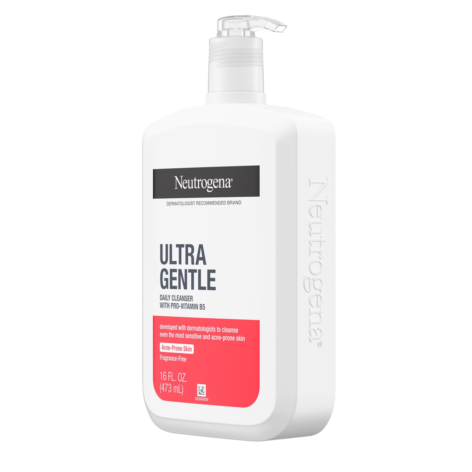 slide 6 of 9, Neutrogena Ultra Gentle Daily Cleanser with Pro-Vitamin B5 for Acne-Prone Skin - Fragrance Free - 16 fl oz, 16 fl oz