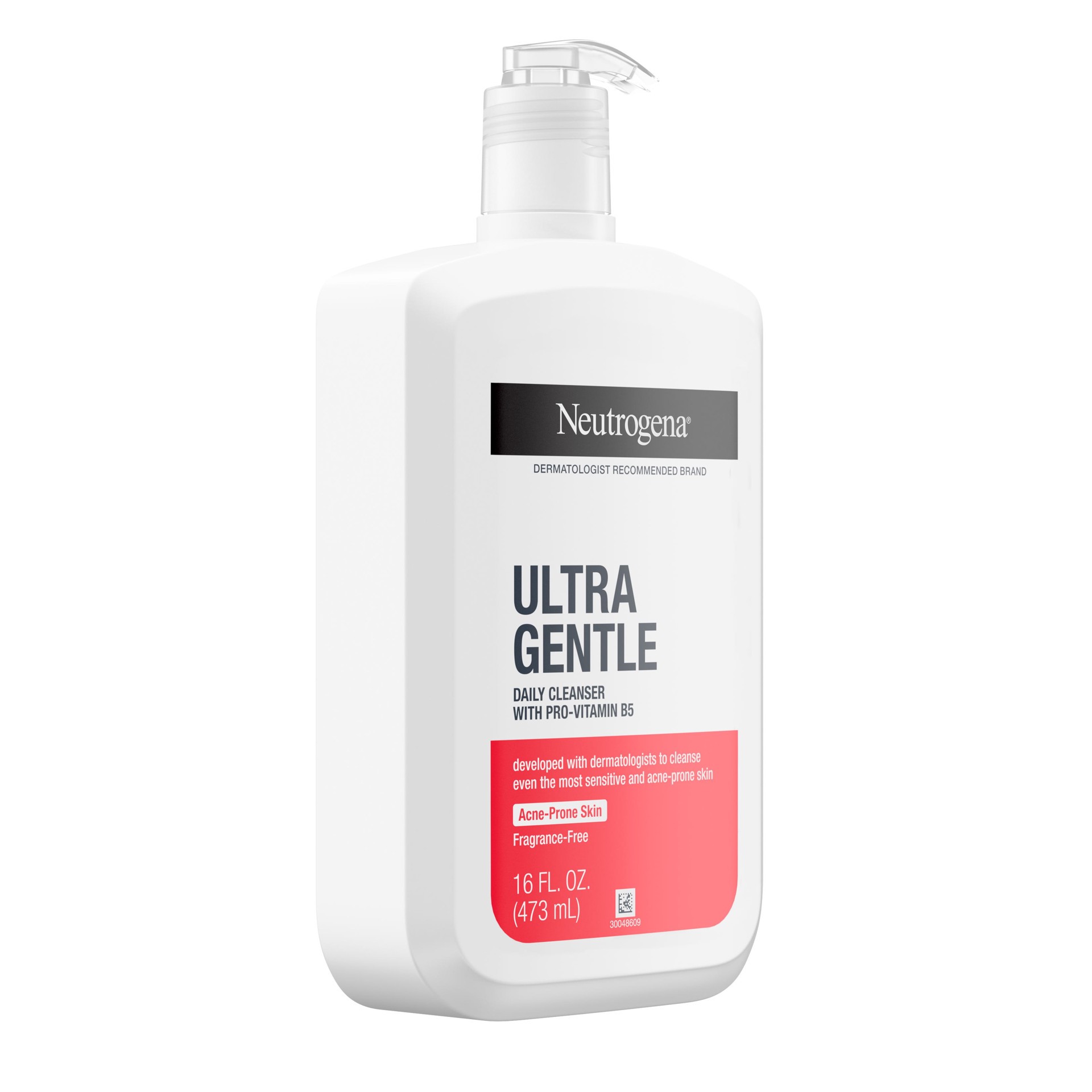 slide 9 of 9, Neutrogena Ultra Gentle Daily Cleanser with Pro-Vitamin B5 for Acne-Prone Skin - Fragrance Free - 16 fl oz, 16 fl oz